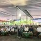 Ribuan Jamaah saat menghadiri Pengajian Akbar dalam rangka menyambut Tahun Baru Islam 1 Muharram 1448 Hijriah di Joglo Anjangsifa, Desa Pandanrejo, Kecamatan Kaligesing, Kabupaten Purworejo, Selasa (16/6/2026).