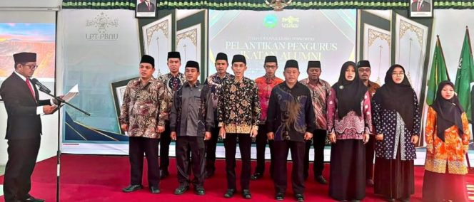 
					Prosesi pelantikan IKA STAINU Purworejo di Gedung Auditorium.