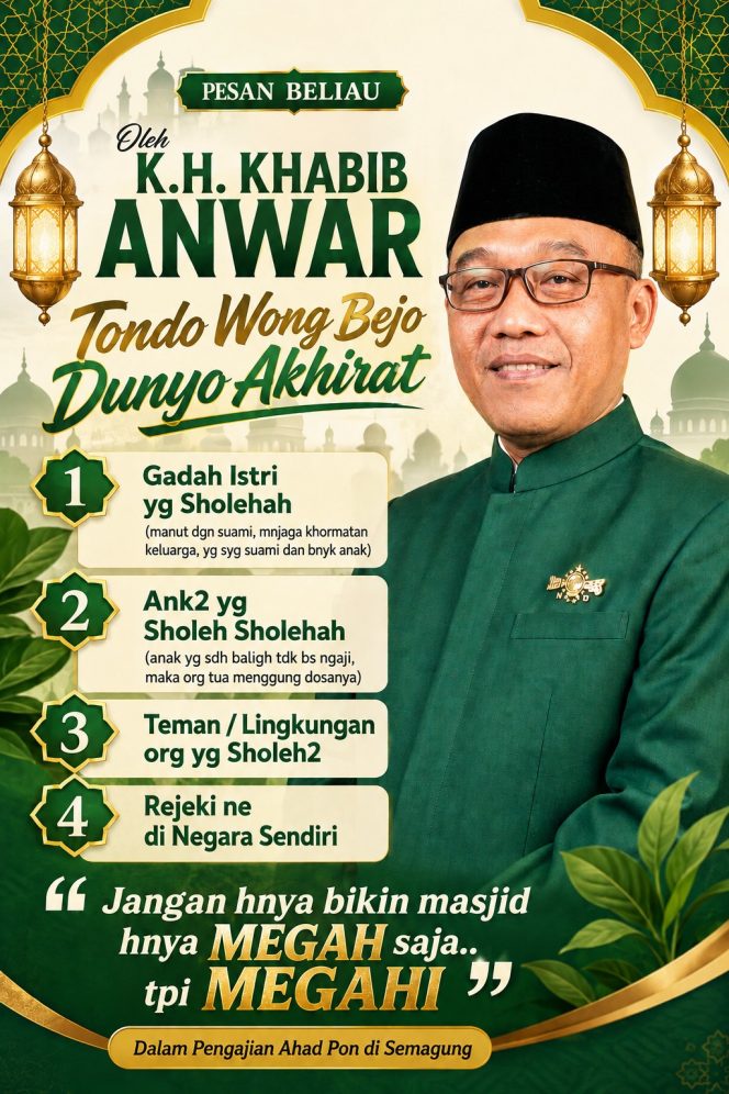 
					Pengajian Selapanan Ahad Pon di Semagung, KH Khabib Anwar Sampaikan Empat Tanda Wong Bejo Dunyo Akhirat